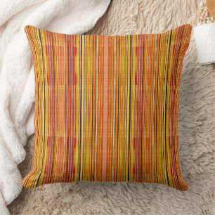Coussin motif de texture de ligne orange