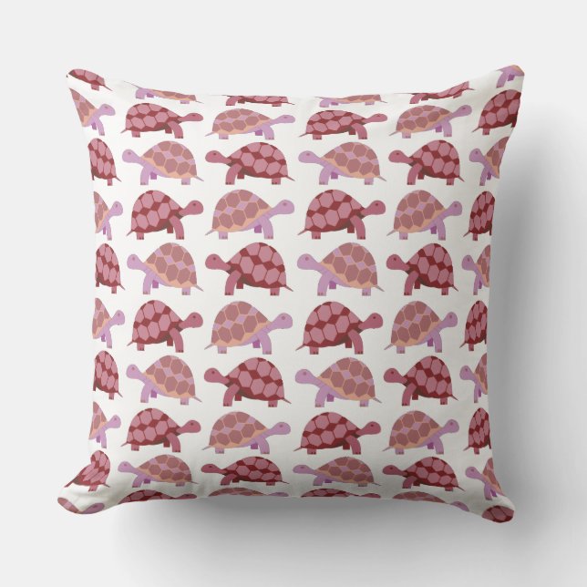 Coussin Motif de tortue caricaturale de Bourgogne (Recto)