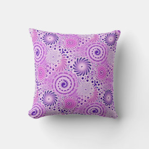 Coussin Motif de tourbillon fractal, violet, orchidée