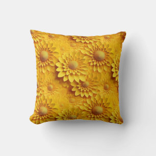 Coussin motif de tournesol 3d