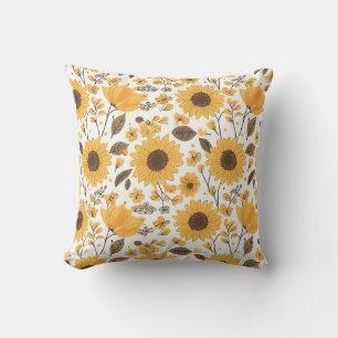 Coussin Motif de tournesol jaune