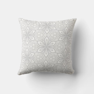 Coussin Motif de treillis floral gris doux