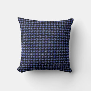 Coussin Motif de tressage bleu violet rose