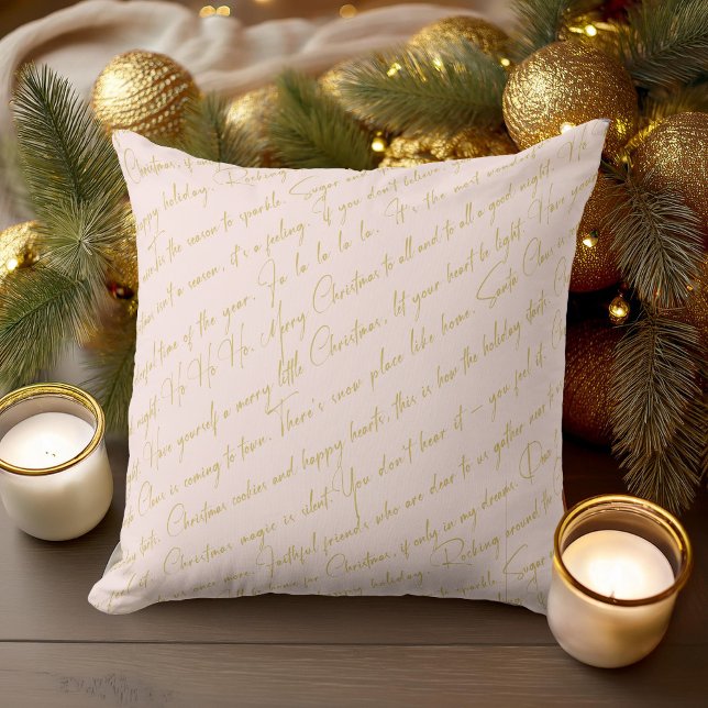 Coussin Motif de typographie de Noël rose #36 ID1009 (Créateur téléchargé)