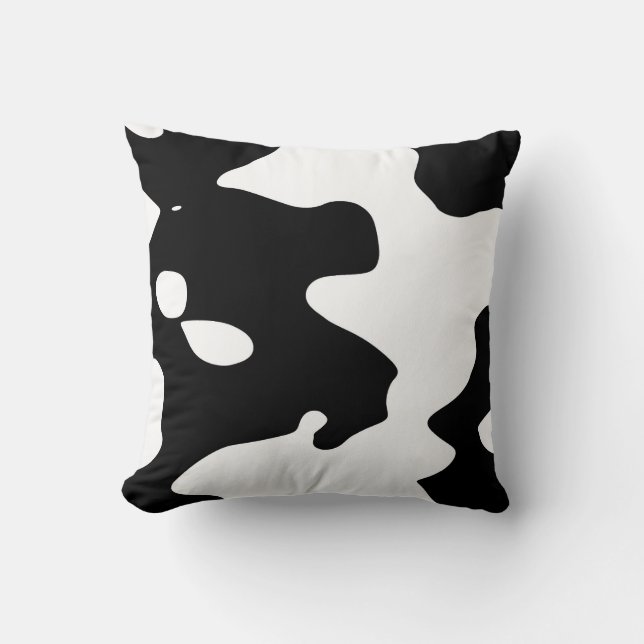 Coussin Motif de vache noir et blanc (Recto)