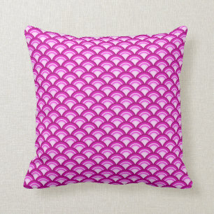 Coussin Motif de vague d'art déco - nuances d'orchidée