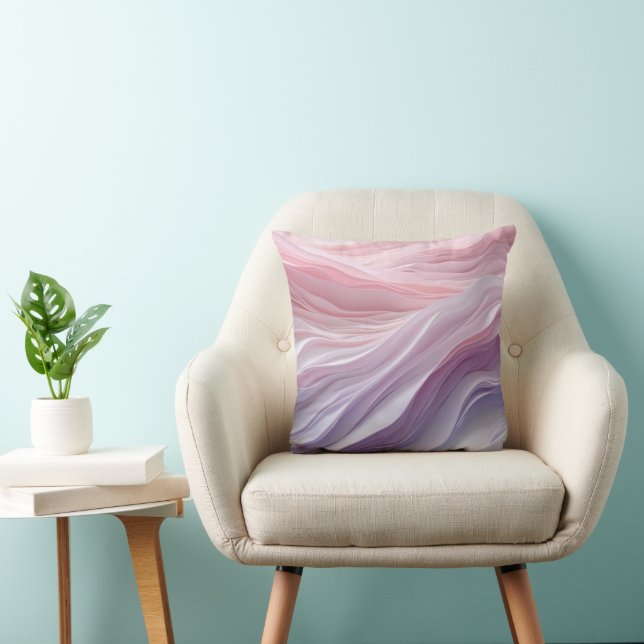 Coussin Motif de vague de calme Pastel (Chaise)