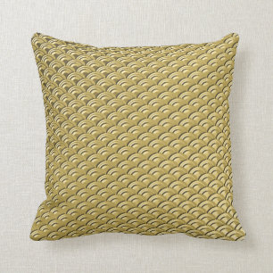 Coussin Motif de vague d'or d'art déco
