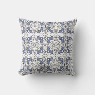 Coussin Motif de voiture gribouillée bleu noir enfants béb
