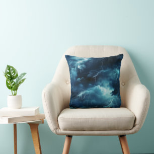 Coussin Motif d'éclairs de tempête
