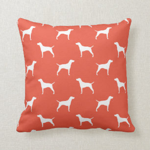 Coussin Motif décoratif des silhouettes de chien de Vizsl