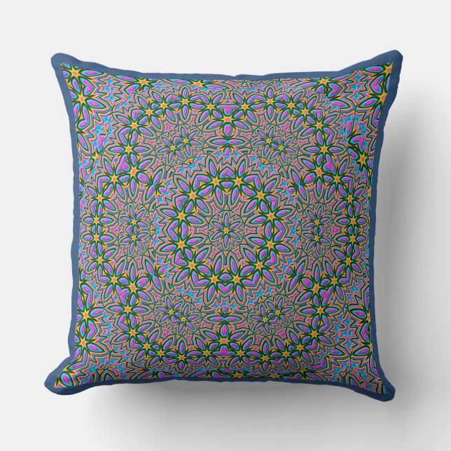 Coussin Motif décoratif étoile sur Arrière - plan bleu (Recto)