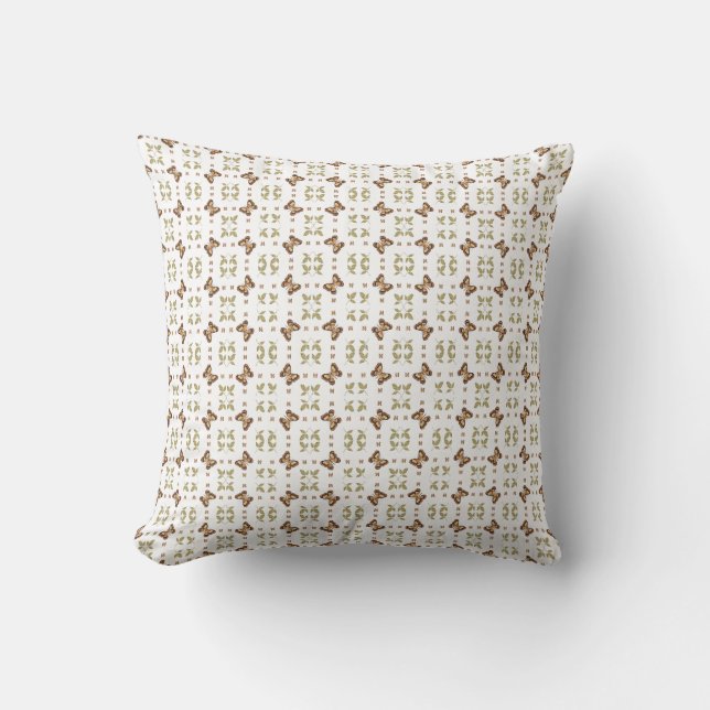 Coussin motif décoratif un design de papillons floraux (Recto)