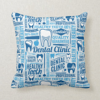 Coussin Motif dentaire bleu de clinique