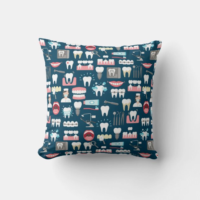 Coussin Motif dentaire de bureau de clinique (Recto)