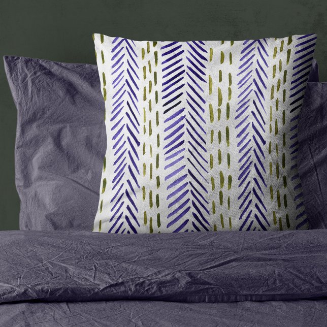 Coussin Motif d'épine bovine en violet et vert (Créateur téléchargé)
