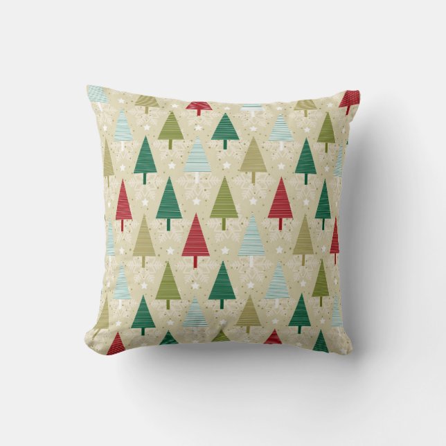 Coussin Motif des arbres de Noël stylisés (Recto)