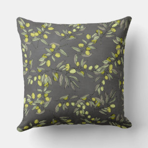 Coussin Motif des branches d'olivier