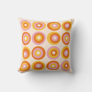 Coussin Motif des cercles orange géométriques du milieu du