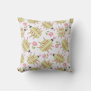 Coussin Motif des coléoptères verts Lover Goblincore