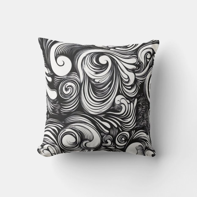 Coussin Motif Des Flèches Noires Et Blanches (Recto)
