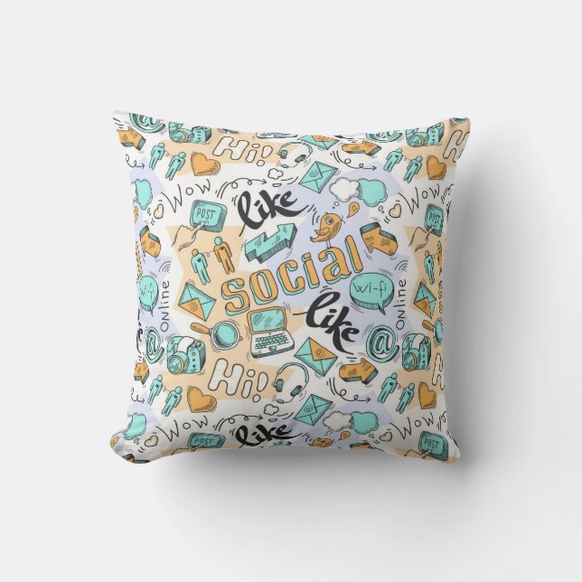 Coussin Motif des médias sociaux (Recto)
