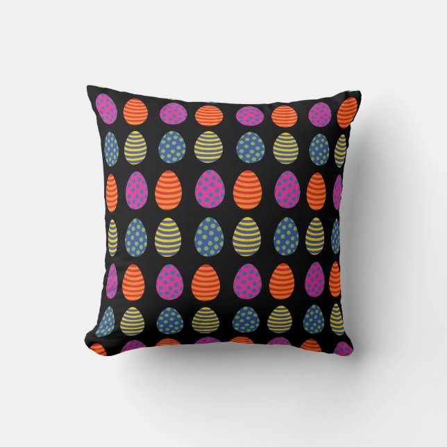 Coussin Motif des oeufs de Pâques colorés (Recto)