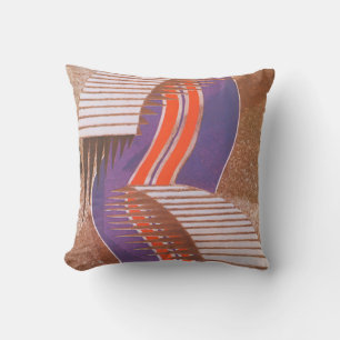 Coussin Motif d'escalier en pochoir Art Déco de jazz vinta