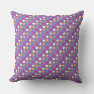 Coussin Motif d'étoile ludique sur fond violet