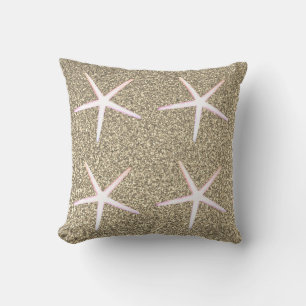 Coussin Motif  d'étoile rose or Parties scintillant