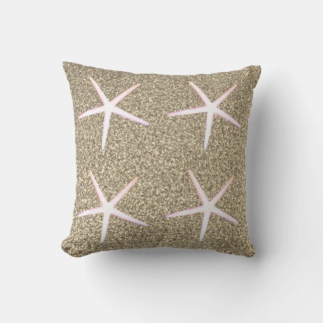 Coussin Motif  d'étoile rose or Parties scintillant (Recto)