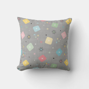 Coussin Motif d'explosions d'étoile atomique éparpillé par