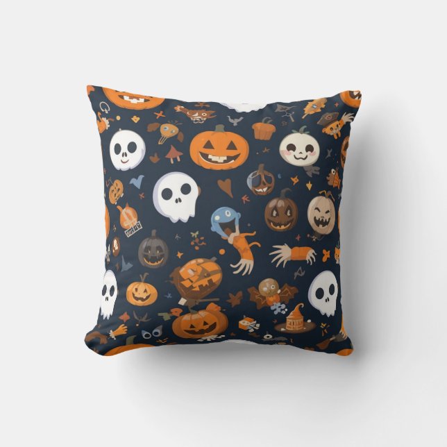 Coussin Motif d'Halloween tout-en-haut (Recto)