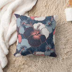 Coussin Motif d'Hibiscus Tropical Côtier (14)