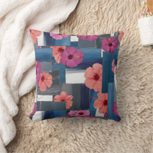 Coussin Motif d'Hibiscus Tropical Côtier (9)