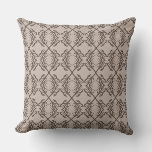 Coussin Motif diamant élégant en marron café et beige