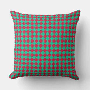 Coussin Motif diamant Red Green Checker