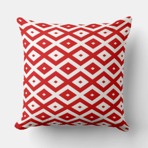 Coussin Motif diamant rouge et blanc