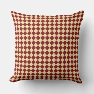 Coussin Motif diamant rouge jaune Checker