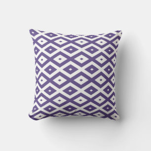 Coussin Motif diamant ultra violet et blanc