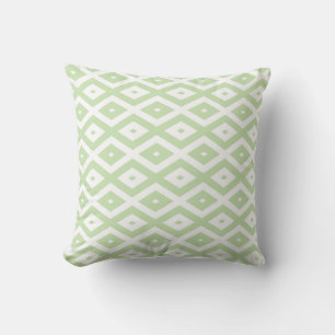 Coussin Motif diamant vert pâle et blanc