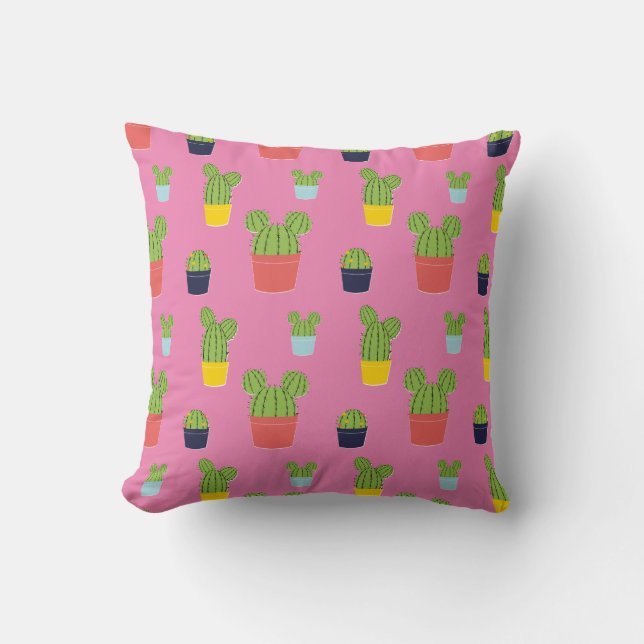 Coussin Motif d'icône Mickey Mouse Cactus (Recto)