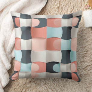 Coussin Motif d'illusion géométrique incurvée 3D