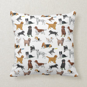 Coussin Motif d'illustrations de chiens mignons