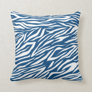 Coussin Motif d'impression classique bleu et blanc zèbre p