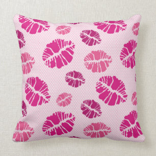 Coussin Motif d'impression de forme de baiser de rouge à
