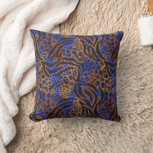 Coussin Motif d'impression Leopard et Zebra (Couverture)