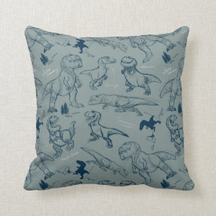 Coussin Motif Dinosaur Sketch