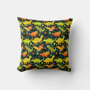 Coussin Motif Dinosaure coloré