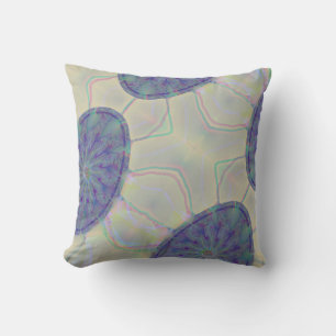 Coussin Motif d'Oeuf coloré d'art Abstrait sur gris bleuté